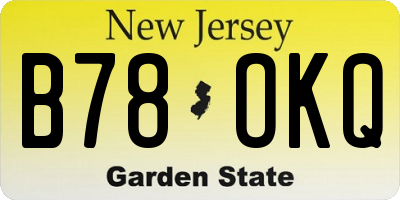 NJ license plate B78OKQ