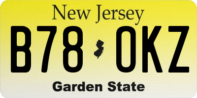 NJ license plate B78OKZ