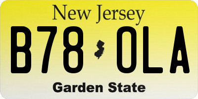 NJ license plate B78OLA