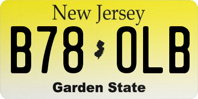 NJ license plate B78OLB