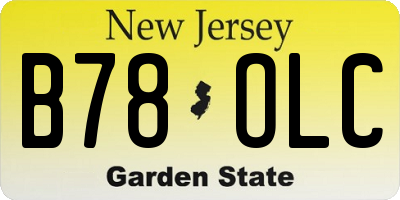 NJ license plate B78OLC