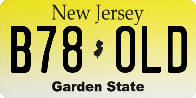 NJ license plate B78OLD