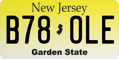 NJ license plate B78OLE