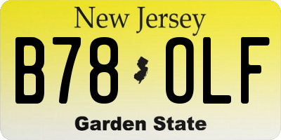NJ license plate B78OLF