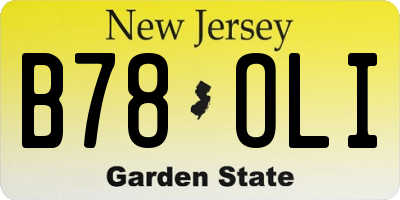 NJ license plate B78OLI