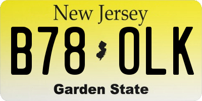 NJ license plate B78OLK