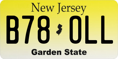 NJ license plate B78OLL