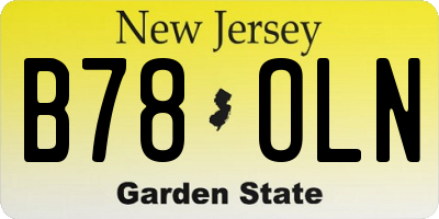 NJ license plate B78OLN