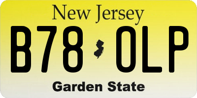 NJ license plate B78OLP