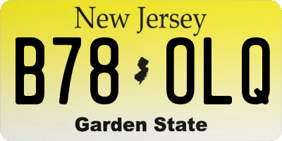 NJ license plate B78OLQ