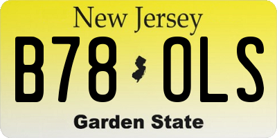 NJ license plate B78OLS