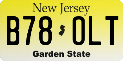 NJ license plate B78OLT