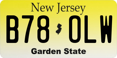 NJ license plate B78OLW