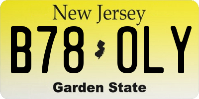 NJ license plate B78OLY