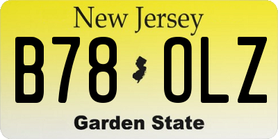 NJ license plate B78OLZ