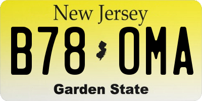 NJ license plate B78OMA