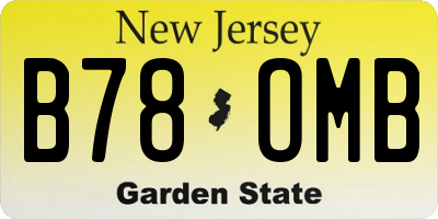 NJ license plate B78OMB