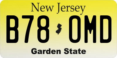 NJ license plate B78OMD