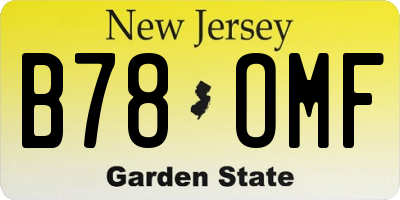NJ license plate B78OMF