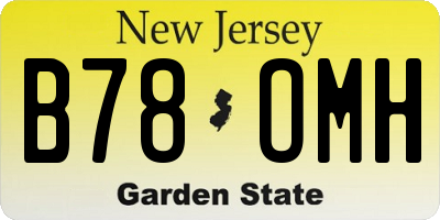 NJ license plate B78OMH