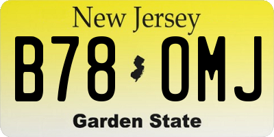 NJ license plate B78OMJ