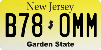 NJ license plate B78OMM