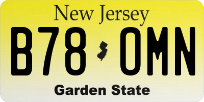 NJ license plate B78OMN