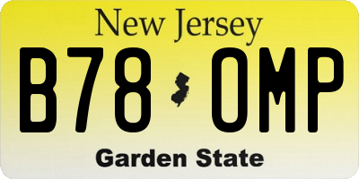 NJ license plate B78OMP