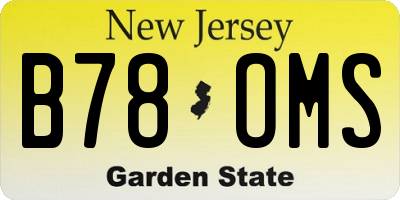 NJ license plate B78OMS
