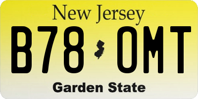 NJ license plate B78OMT