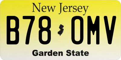 NJ license plate B78OMV