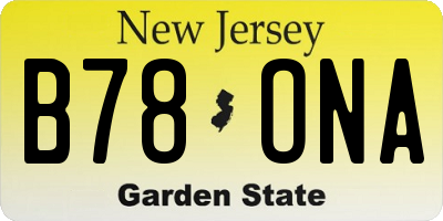 NJ license plate B78ONA