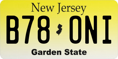 NJ license plate B78ONI