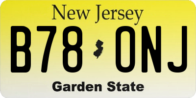NJ license plate B78ONJ