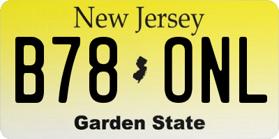 NJ license plate B78ONL
