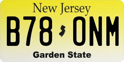 NJ license plate B78ONM