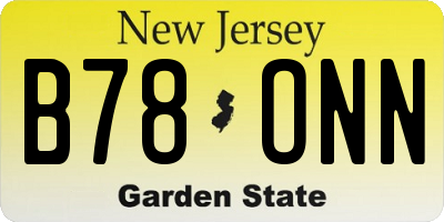 NJ license plate B78ONN