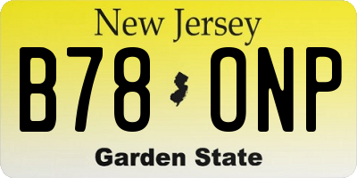 NJ license plate B78ONP