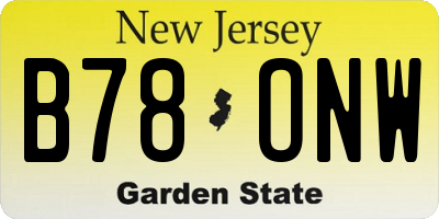 NJ license plate B78ONW