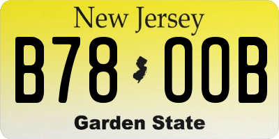 NJ license plate B78OOB
