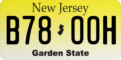 NJ license plate B78OOH