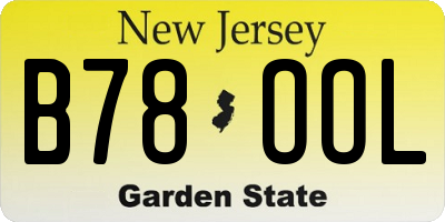 NJ license plate B78OOL