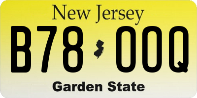 NJ license plate B78OOQ