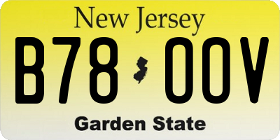 NJ license plate B78OOV