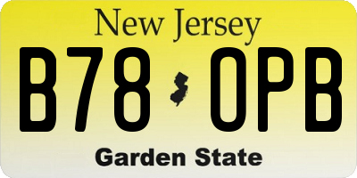 NJ license plate B78OPB