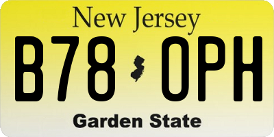 NJ license plate B78OPH