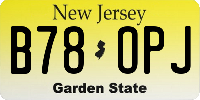 NJ license plate B78OPJ