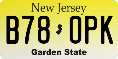 NJ license plate B78OPK
