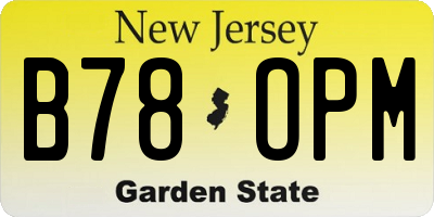 NJ license plate B78OPM