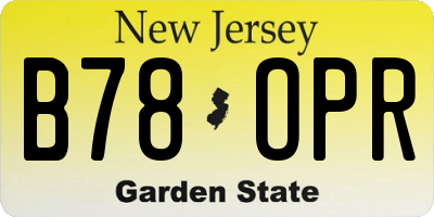 NJ license plate B78OPR